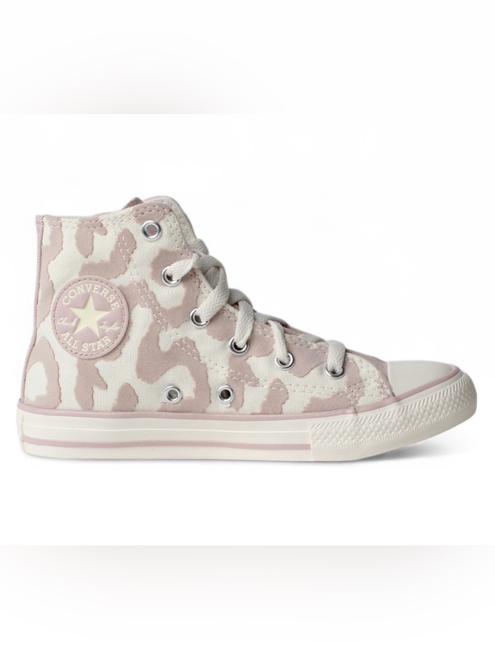Converse High Top All Star High Top Taylor in Blush Pink and Cream Leopard